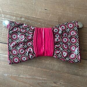 Vera Bradley Frill Clutch Vinyl bow shape- Mocha Rogue (no strap)